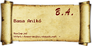 Basa Anikó névjegykártya